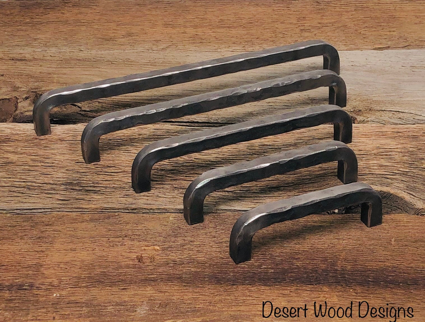 Hand forged hammered cabinet pulls. Farmhouse, industrial, modern, studio, and rustic pulls