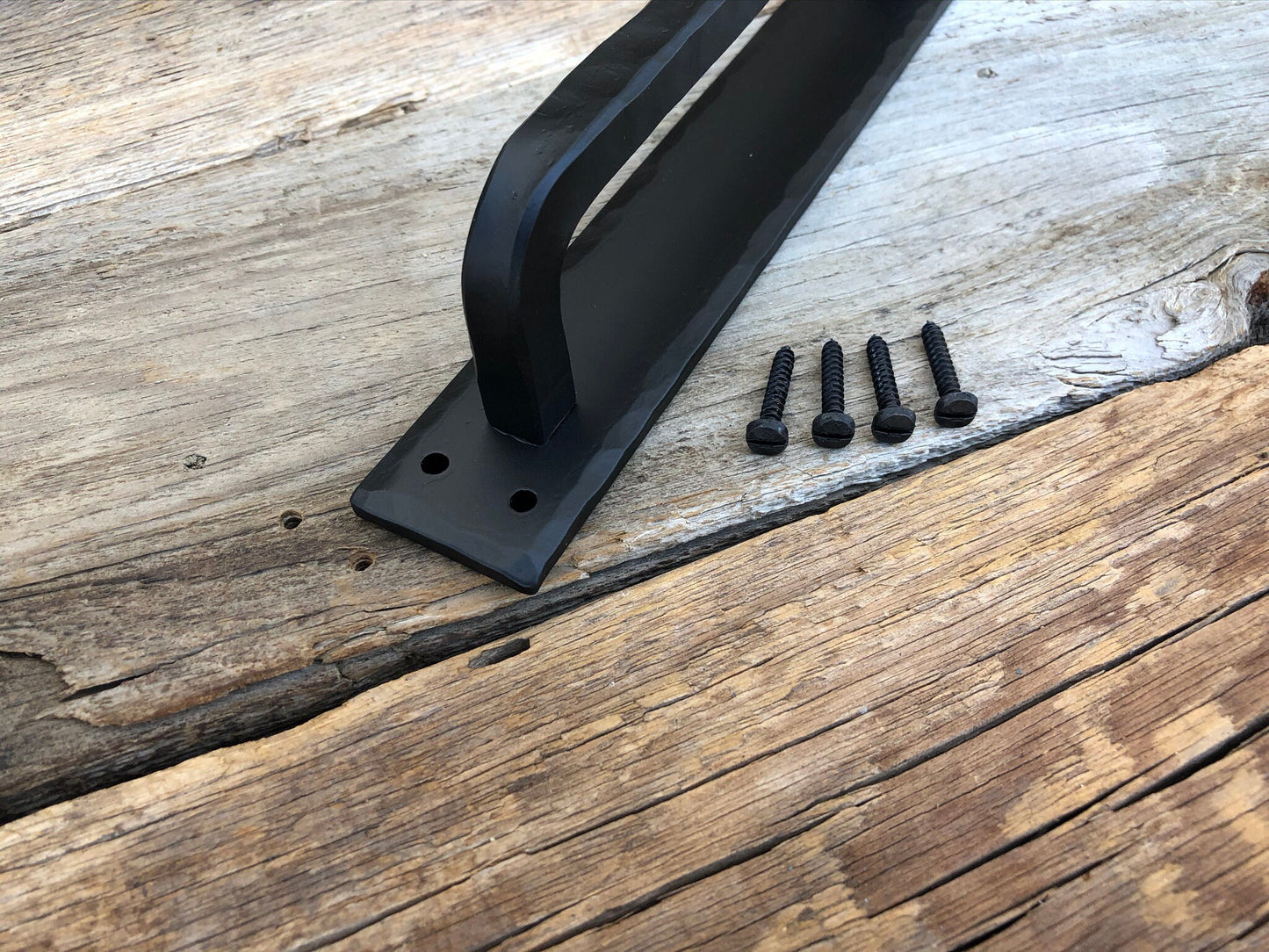 Barn door handles. Hand hammered texture. Rustic, industrial, studio.