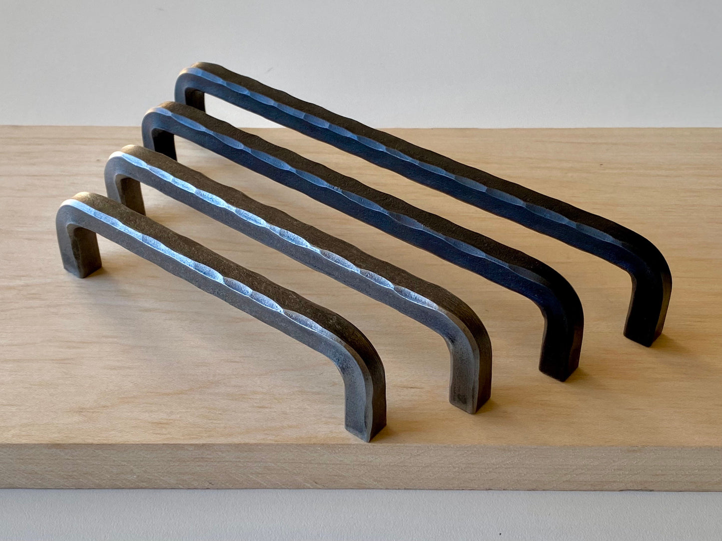 Hand forged hammered cabinet pulls. Farmhouse, industrial, modern, studio and, rustic pulls.