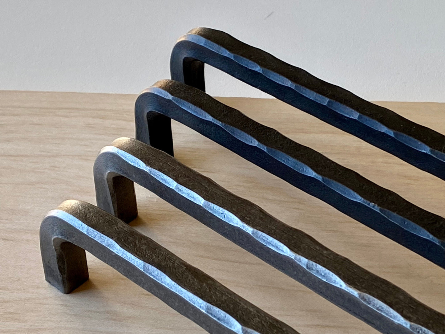 Hand forged hammered cabinet pulls. Farmhouse, industrial, modern, studio and, rustic pulls.