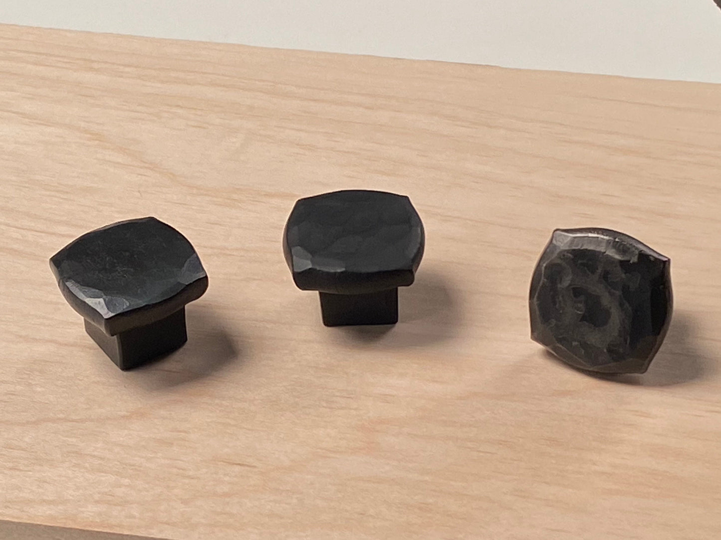 Hand forged hammered cabinet pulls. Farmhouse, industrial, modern, studio and, rustic pulls.