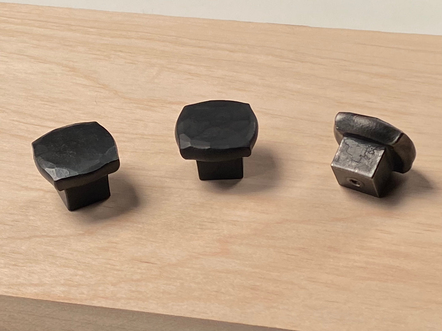Hand forged hammered cabinet pulls. Farmhouse, industrial, modern, studio and, rustic pulls.