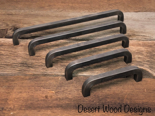 Iron cabinet pulls. Hand forged cabinet pulls. Farmhouse, industrial, modern, studio, and rustic pulls.