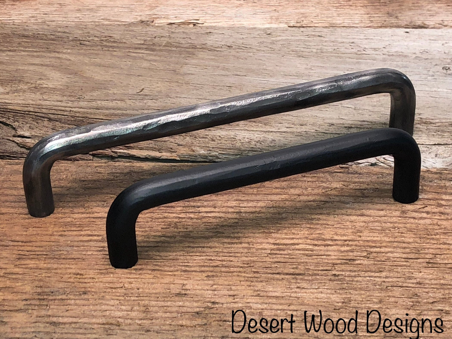 Hand forged hammered cabinet pulls. Farmhouse, Studio, Modern, and Rustic