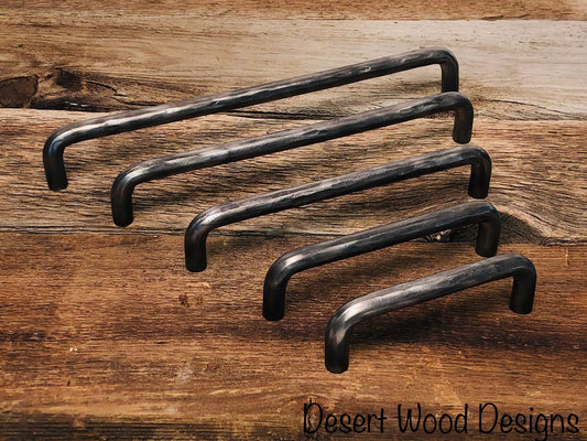 Hand forged hammered cabinet pulls. Farmhouse, Studio, Modern, and Rustic